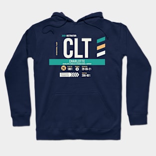 Charlotte (CLT) Airport Code Baggage Tag Hoodie